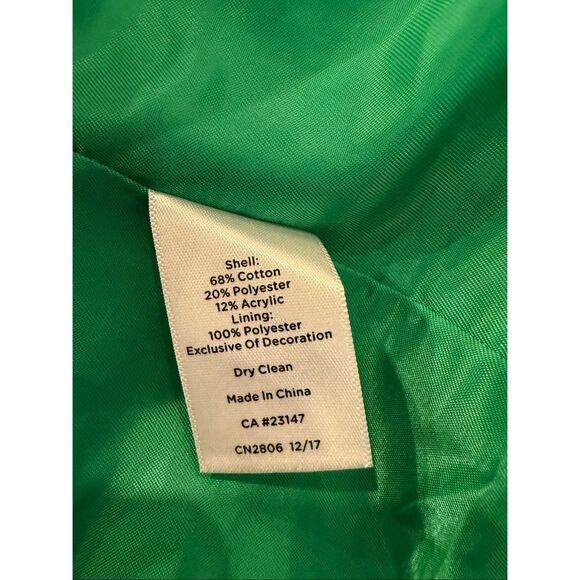 Talbots green tweed crop blazer with blue detailed sleeves- size 6 - Picture 6 of 7